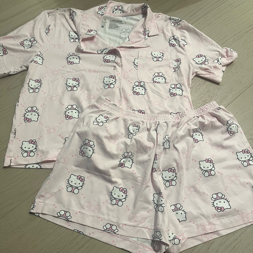 Hello Kitty Light Pink Pajama Set for adults - large